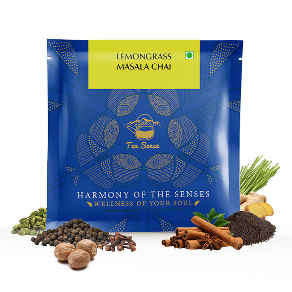 TEA SENSE Lemongrass Masala Chai Pyramid Tea Bags (15 Pc)