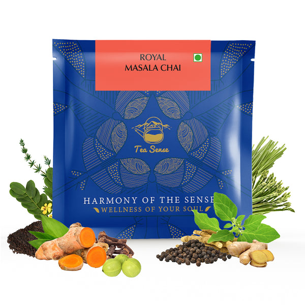 TEA SENSE Royal Masala Chai Pyramid Tea Bags Box (15 Pc)